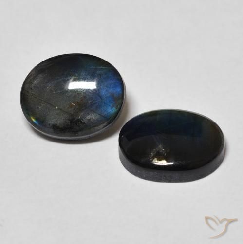 4.41 ctw Multicolor Spectrolite Stones, Natural Spectrolite in Oval Cabochon Shape for Sale