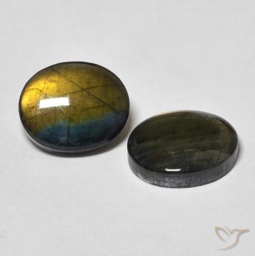 4.37 ctw Multicolor Spectrolite Stones, Natural Spectrolite in Oval Cabochon Shape for Sale