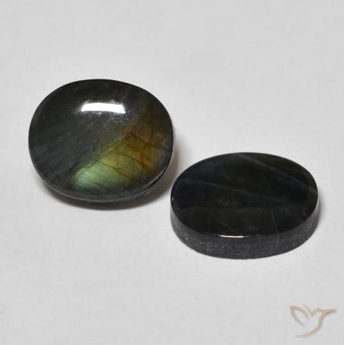 4.17 ctw Multicolor Spectrolite Stones, Natural Spectrolite in Oval Cabochon Shape for Sale