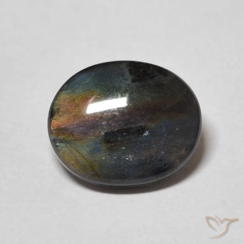 Spettrolite Ovale cabochon da 2,09 ct dalla Finlandia, dimensione 10,1 x 8,3mm, purezza Opaque, pietra preziosa naturale non trattati, Spettrolite 1pc in colore Multicolore, durezza Mohs di 6 - 6,5, Photo A