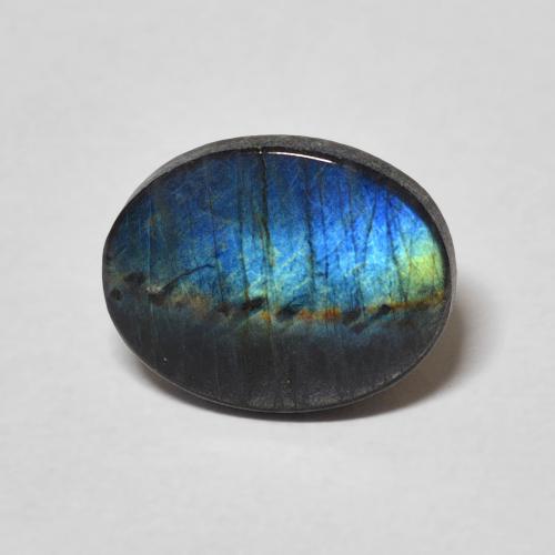 Spectrolite ovale de 1,74 ct, 10,1 x 8 mm de Finlande, Photo A