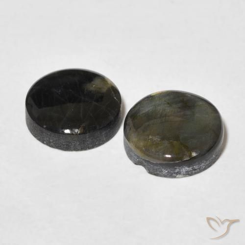 Spectrolite Gemstones in 8 mm (calibrated) Size for Sale, Spectrolite Stones in Multicolor Color