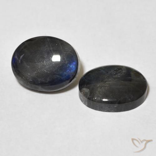 4.40 ctw Multicolor Spectrolite Stones, Natural Spectrolite in Oval Cabochon Shape for Sale
