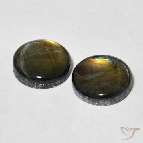 Spectrolite Gemstones in 8 mm (calibrated) Size for Sale, Spectrolite Stones in Multicolor Color