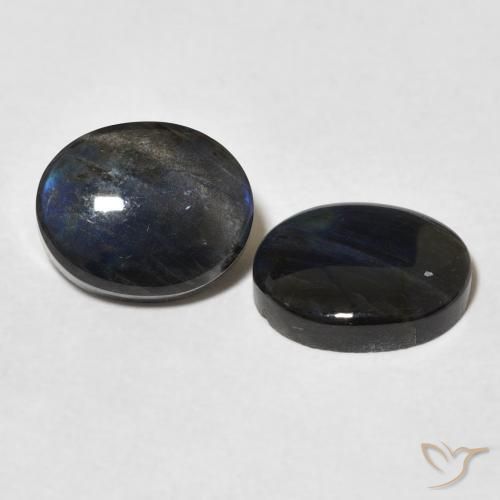 4.42 ctw Multicolor Spectrolite Stones, Natural Spectrolite in Oval Cabochon Shape for Sale