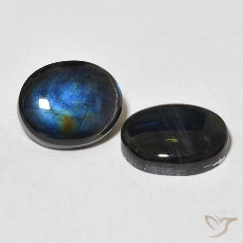 4.28 ctw Multicolor Spectrolite Stones, Natural Spectrolite in Oval Cabochon Shape for Sale