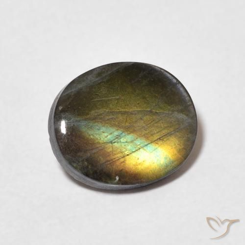 1.82 ct Multicolor Spectrolite Stone, Natural Spectrolite in Oval Cabochon Shape for Sale