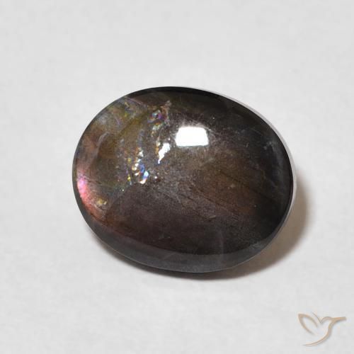 2.07 ct Multicolor Spectrolite Stone, Natural Spectrolite in Oval Cabochon Shape for Sale