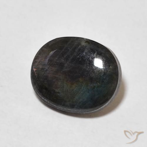 1.96 ct Multicolor Spectrolite Stone, Natural Spectrolite in Oval Cabochon Shape for Sale