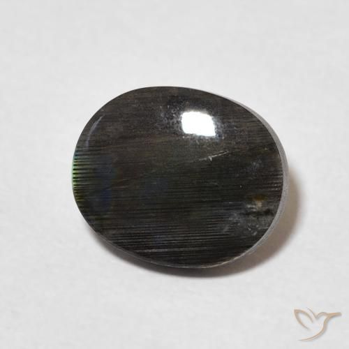 2.00 ct Multicolor Spectrolite Stone, Natural Spectrolite in Oval Cabochon Shape for Sale