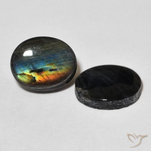 4.00 ctw Multicolor Spectrolite Stones, Natural Spectrolite in Oval Cabochon Shape for Sale