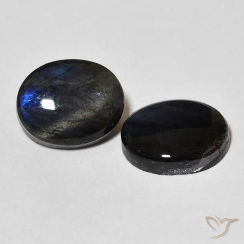4.61 ctw Multicolor Spectrolite Stones, Natural Spectrolite in Oval Cabochon Shape for Sale
