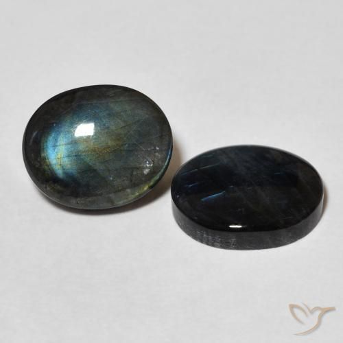 4.44 ctw Multicolor Spectrolite Stones, Natural Spectrolite in Oval Cabochon Shape for Sale