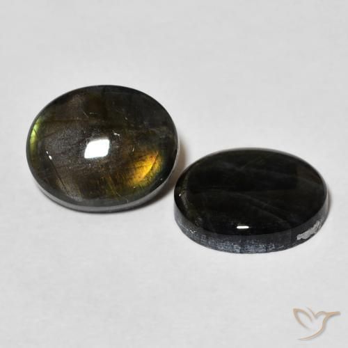 4.33 ctw Multicolor Spectrolite Stones, Natural Spectrolite in Oval Cabochon Shape for Sale