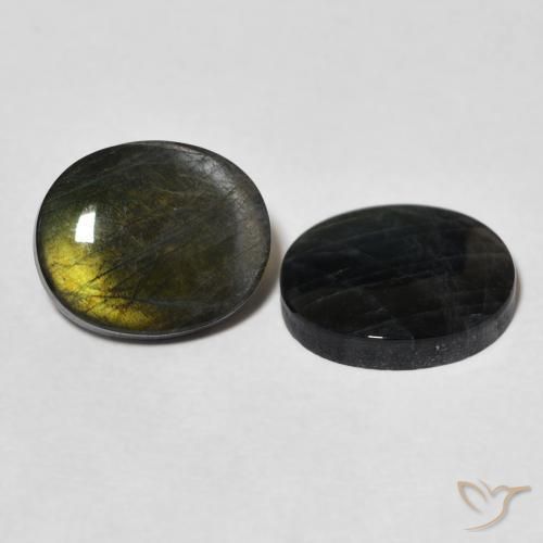 3.65 ctw Multicolor Spectrolite Stones, Natural Spectrolite in Oval Cabochon Shape for Sale