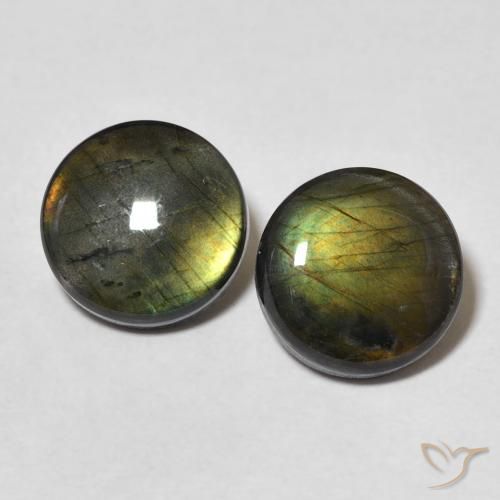3.55 ct Round Spectrolite, 8.2 mm From Finland, Photo A