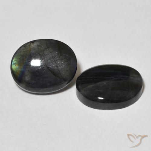 4.16 ctw Multicolor Spectrolite Stones, Natural Spectrolite in Oval Cabochon Shape for Sale