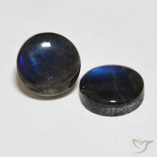 3.73 ctw Multicolor Spectrolite Stones, Natural Spectrolite in Round Cabochon Shape for Sale