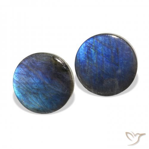 3.61 ctw Multicolor Spectrolite Stones, Natural Spectrolite in Round Cabochon Shape for Sale
