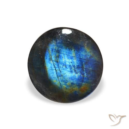 0.99 ct Multicolor Spectrolite Gemstone, Spectrolite Gem in Round Cabochon Shape for Sale.