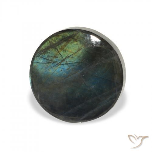2.28 ct Multicolor Spectrolite Stone, Natural Spectrolite in Round Cabochon Shape for Sale