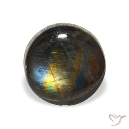 1.59ct Natural Multicolor Spectrolite, Round, Opaque