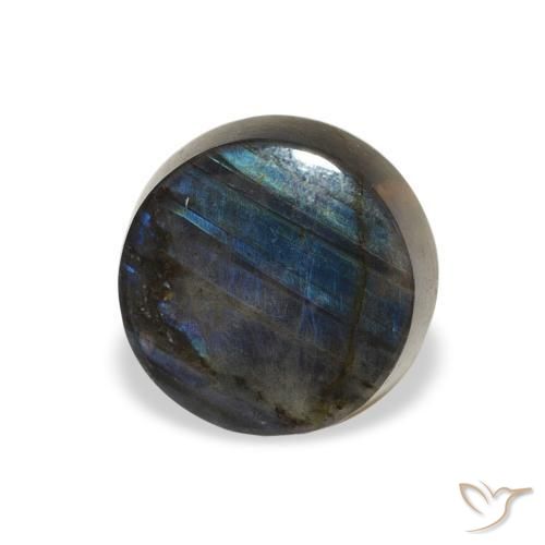1.40 ct Multicolor Spectrolite Stone, Natural Spectrolite in Round Cabochon Shape for Sale