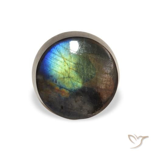 1.41ct Natural Multicolor Spectrolite, Round, Opaque