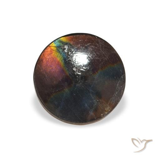 1.01 ct Multicolor Spectrolite Stone, Natural Spectrolite in Round Cabochon Shape for Sale