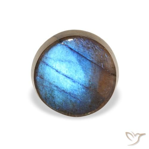 1.34ct Natural Multicolor Spectrolite, Round, Opaque