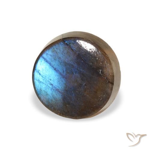 1.34 ct Multicolor Spectrolite Stone, Natural Spectrolite in Round Cabochon Shape for Sale