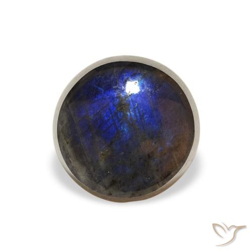 1.43ct Natural Multicolor Spectrolite, Round, Opaque