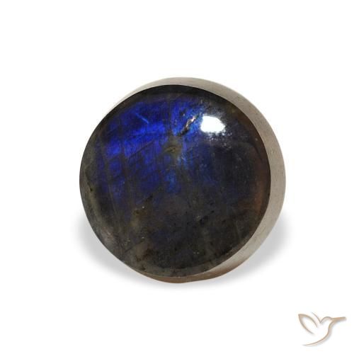 1.43 ct Multicolor Spectrolite Stone, Natural Spectrolite in Round Cabochon Shape for Sale