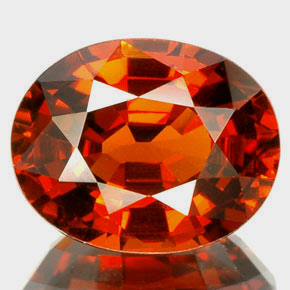 2.67 ct Orange Spessartite Garnet Gemstone, Spessartite Garnet Gem in Oval Facet Shape for Sale.