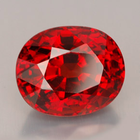 7.68 ct Red Spessartite Garnet Stone, Natural Spessartite Garnet in Oval Facet Shape for Sale