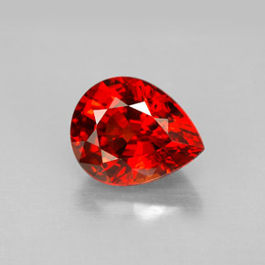 3.61 ct Orange Spessartite Garnet Gemstone, Spessartite Garnet Gem in Pear Facet Shape for Sale.