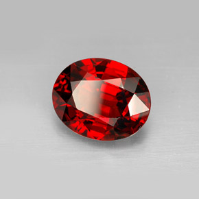 7.03 ct Red Spessartite Garnet Stone, Natural Spessartite Garnet in Oval Facet Shape for Sale