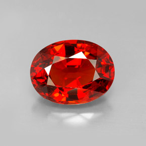 5.81 ct Orange Spessartite Garnet Gemstone, Spessartite Garnet Gem in Oval Facet Shape for Sale.