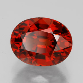 5.72 ct Red Spessartite Garnet Stone, Natural Spessartite Garnet in Oval Facet Shape for Sale
