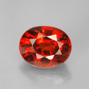 6.74 ct Orange Spessartite Garnet Gemstone, Spessartite Garnet Gem in Oval Facet Shape for Sale.