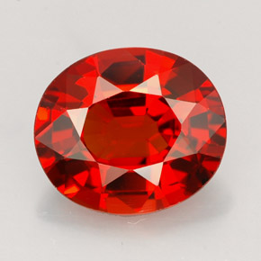 4.57 ct Orange Spessartite Garnet Gemstone, Spessartite Garnet Gem in Oval Facet Shape for Sale.