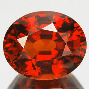 6.01 ct Orange Spessartite Garnet Gemstone, Spessartite Garnet Gem in Oval Facet Shape for Sale.
