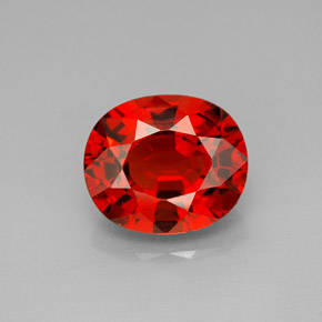 5.24 ct Orange Spessartite Garnet Gemstone, Spessartite Garnet Gem in Oval Facet Shape for Sale.