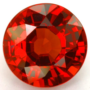 5.51 ct Orange Spessartite Garnet Gemstone, Spessartite Garnet Gem in Round Facet Shape for Sale.