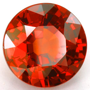 5.51 ct Orange Spessartite Garnet Stone, Natural Spessartite Garnet in Round Facet Shape for Sale