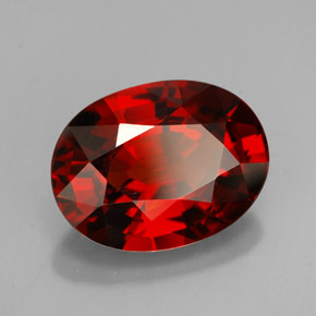 5.68 ct Red Spessartite Garnet Stone, Natural Spessartite Garnet in Oval Facet Shape for Sale