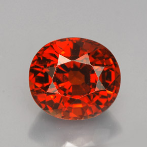 5.00 ct Orange Spessartite Garnet Gemstone, Spessartite Garnet Gem in Oval Facet Shape for Sale.