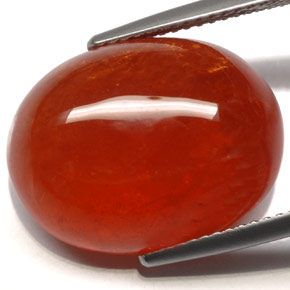 24.88 ct Orange Spessartite Garnet Gemstone, Spessartite Garnet Gem in Oval Cabochon Shape for Sale.