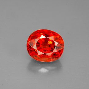 2.80 ct Orange Spessartite Garnet Gemstone, Spessartite Garnet Gem in Oval Facet Shape for Sale.