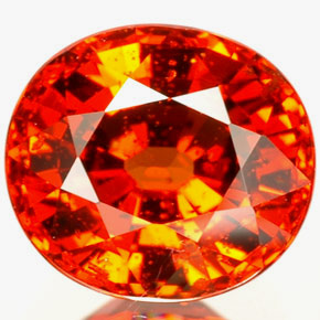 2.94 ct Orange Spessartite Garnet Gemstone, Spessartite Garnet Gem in Oval Facet Shape for Sale.